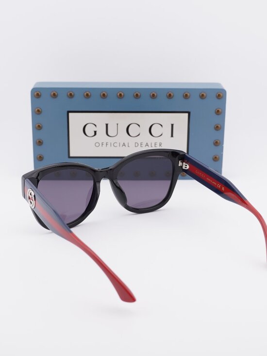 Gucci GG1866SK 004 Square Sunglasses – Black/Blue /Violet main image 4